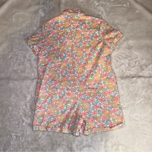 Storia Floral Denim Button Romper Size Medium - Picture 8 of 11